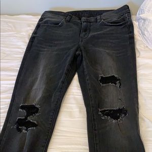 American Eagle Black Ripped Skinny Jeans